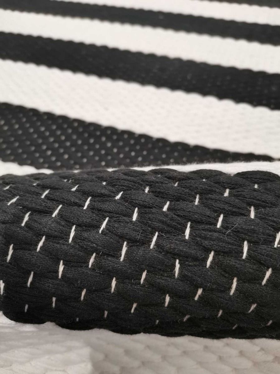 Eko puuvillamatto musta-valkoinen 160x230cm