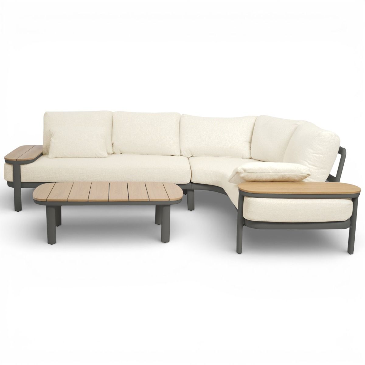 Elba kulmasohvasetti ulkokäyttöön tummanharmaa