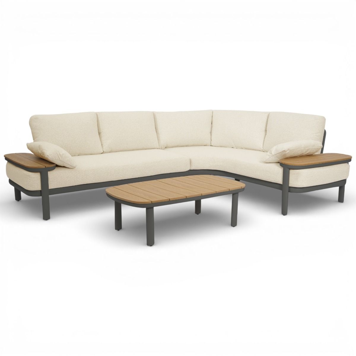 Elba kulmasohvasetti ulkokäyttöön tummanharmaa