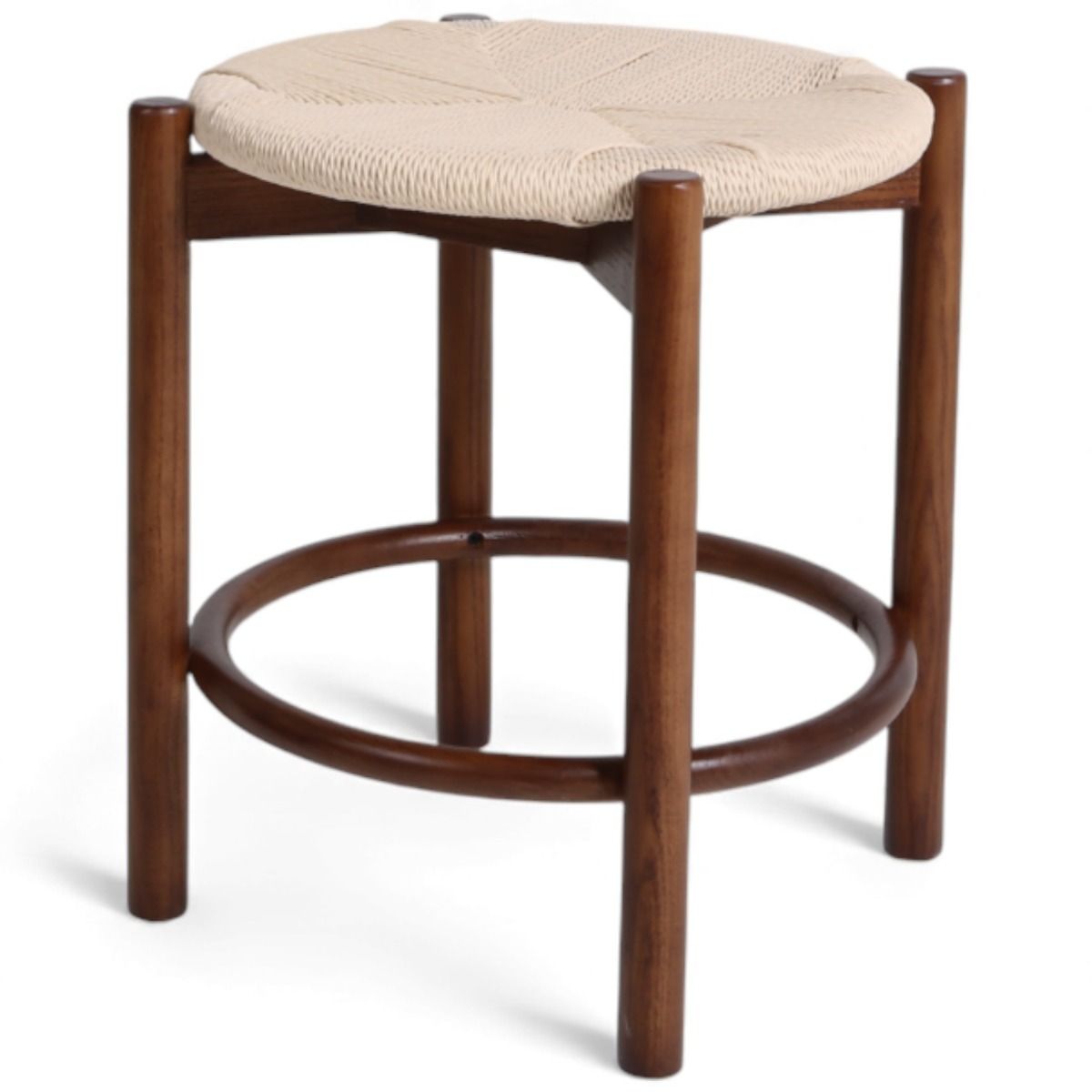 Ruskea Emil jakkara punotulla paperinaruistuimella