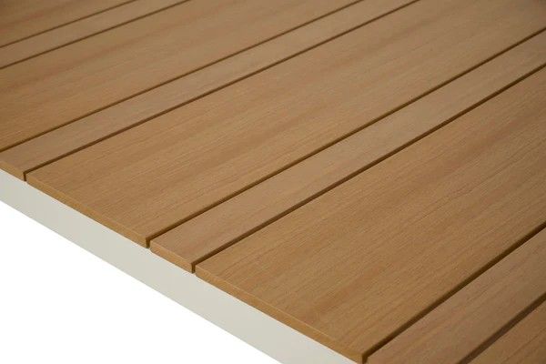 Erika terassipöytä 205x90, valkoinen/puu