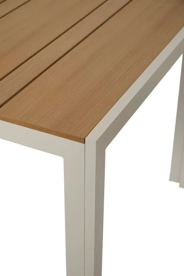 Erika terassipöytä 205x90, valkoinen/puu