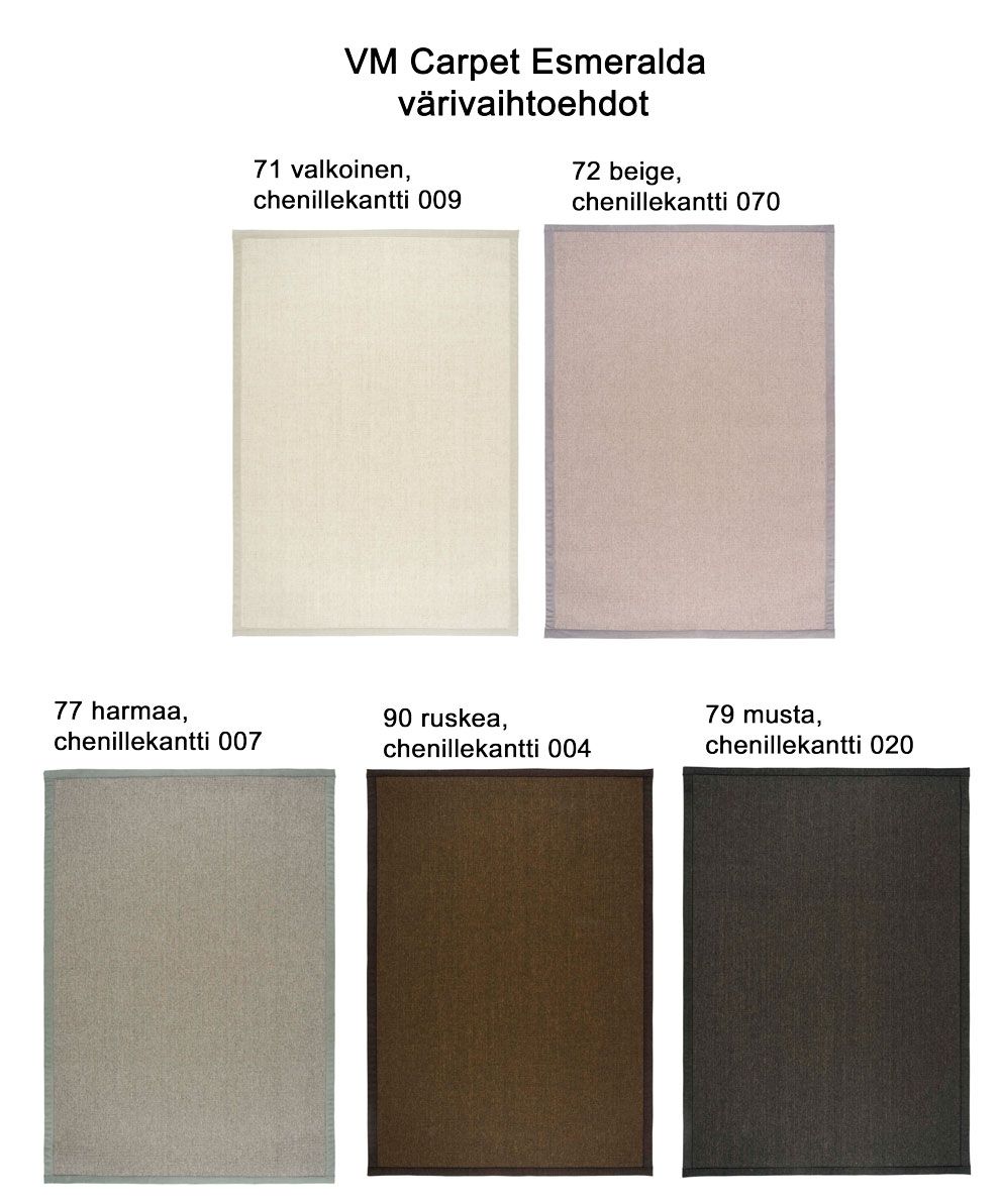 VM Carpet Esmeralda-matto, mittojen mukaan