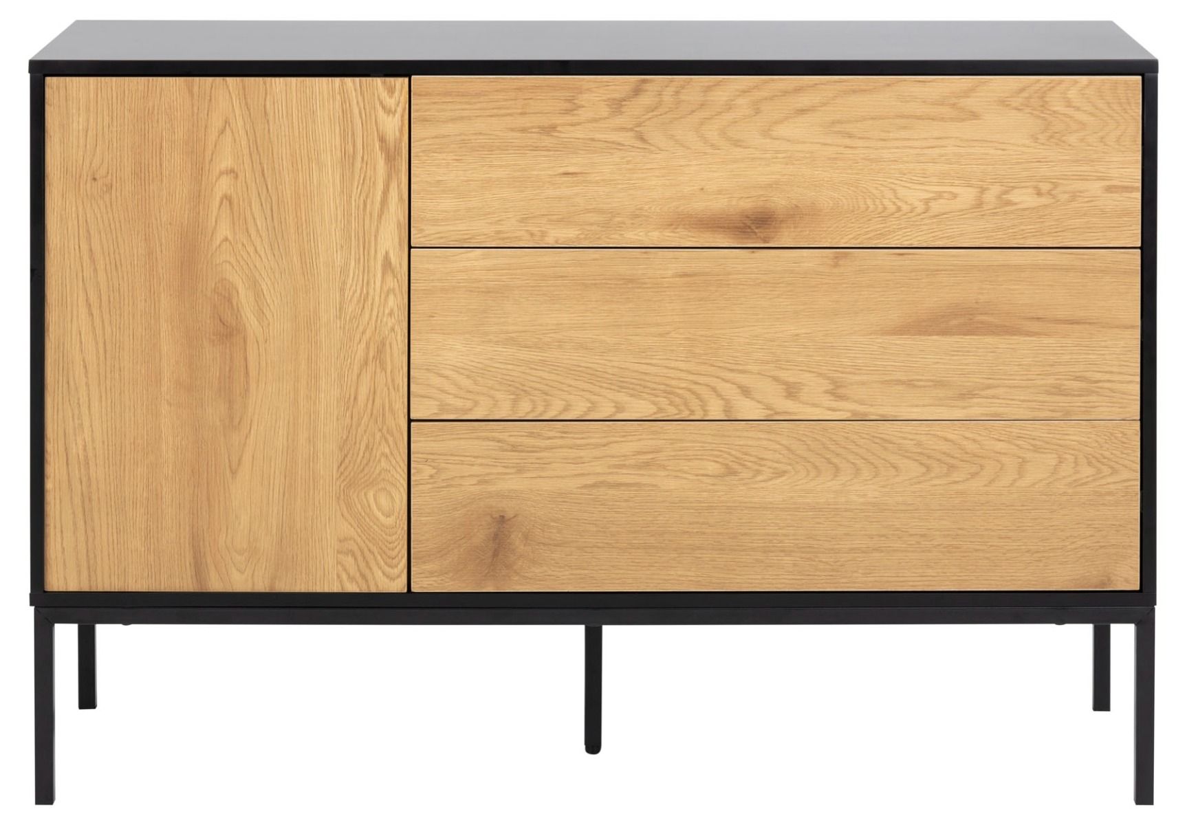 Seaford senkki 2 tammi-musta 120x40x82cm