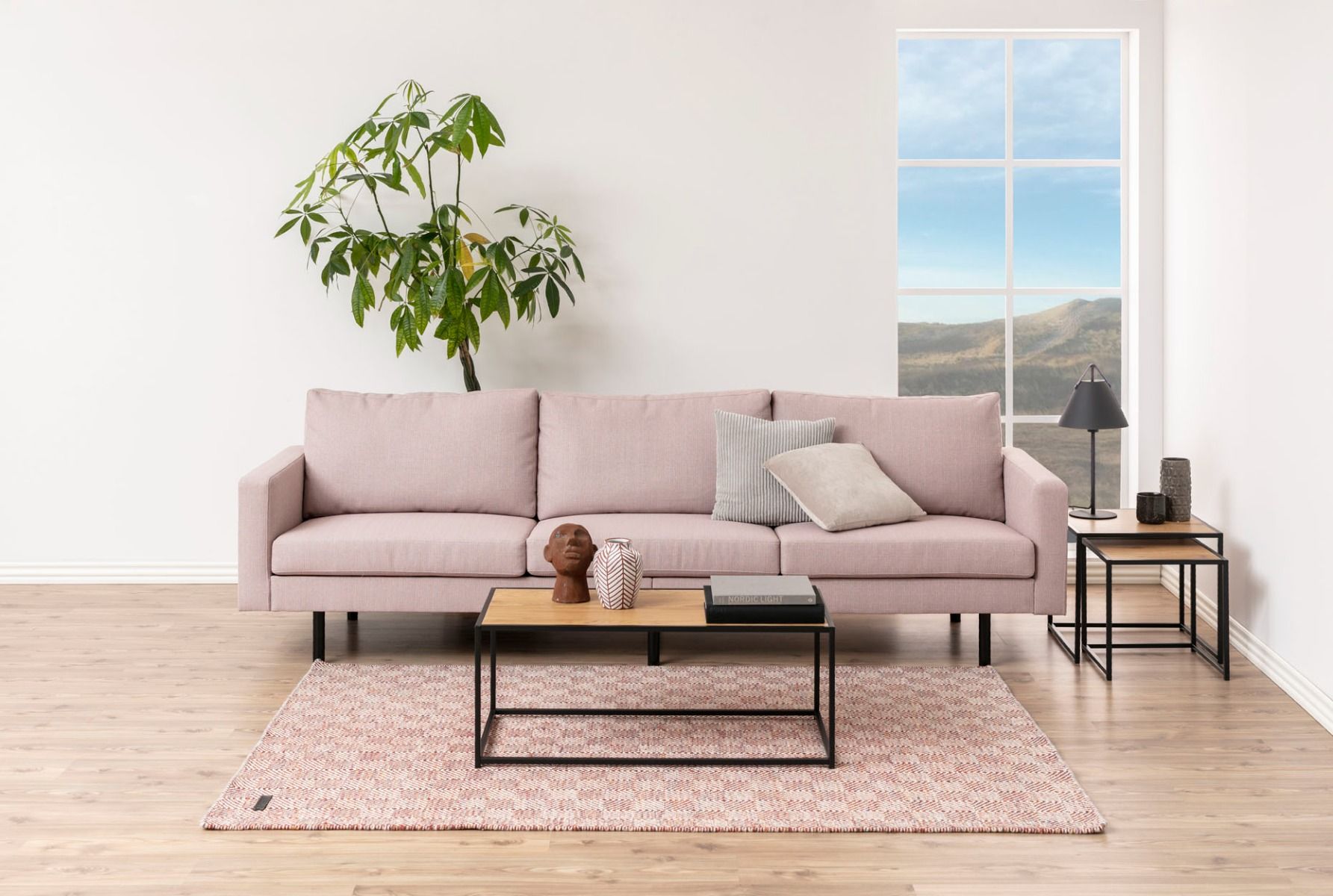 Seaford sohvapöytä tammi-musta 100x50 cm