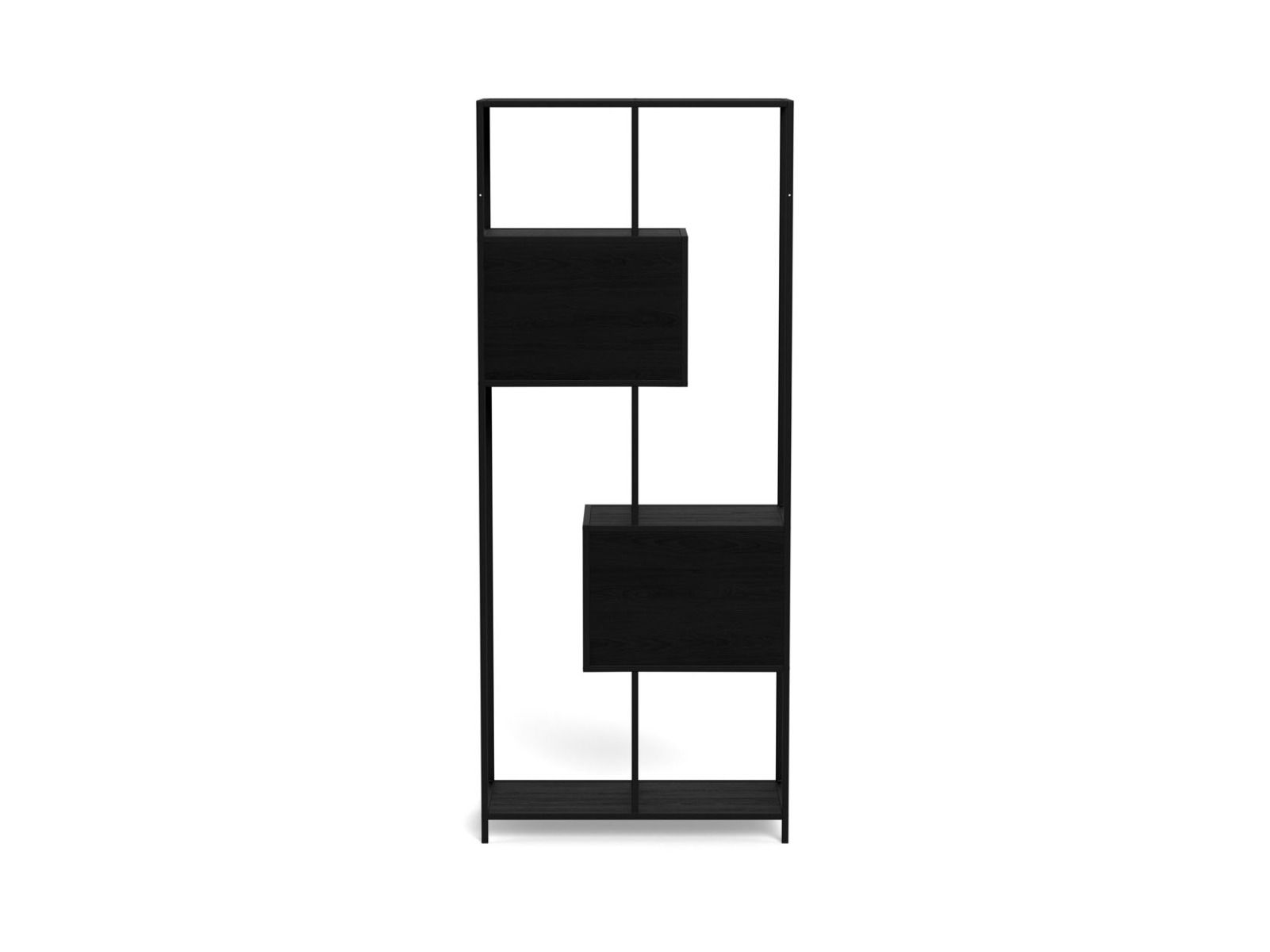Seaford avohylly 10 laatikoilla musta 77x35x185 cm