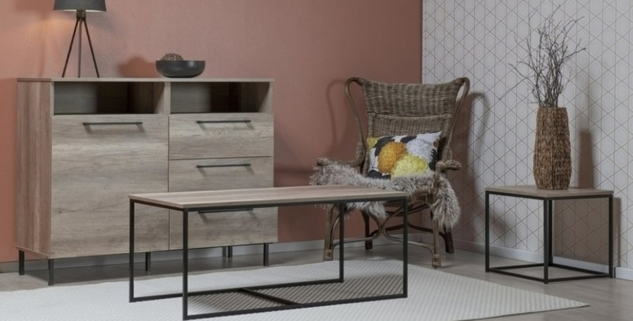 Hiipakka Isla sohvapöytä, pieni valk/ hopeajalava