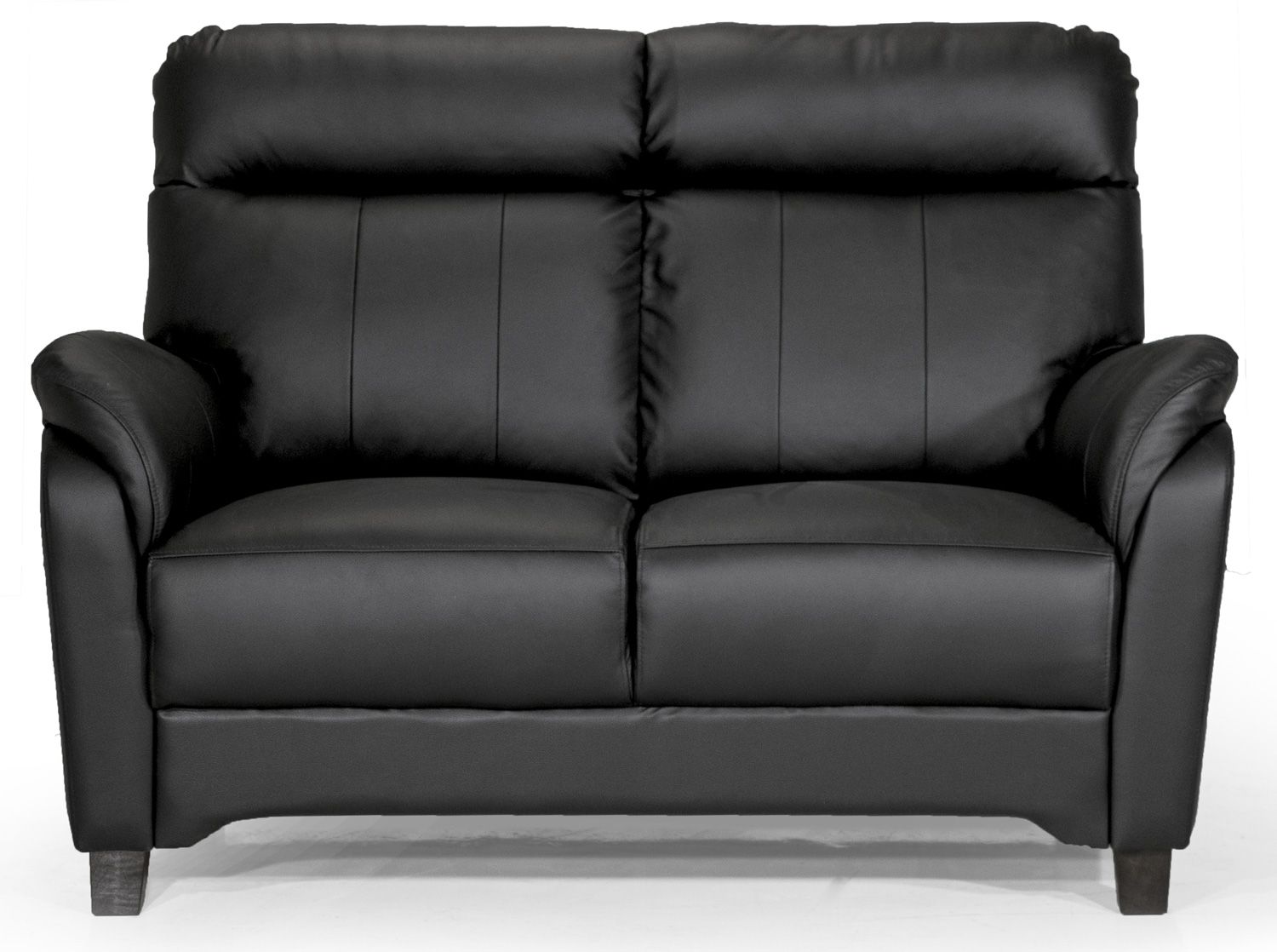 Musta kahden istuttava nahkasohva kotimainen