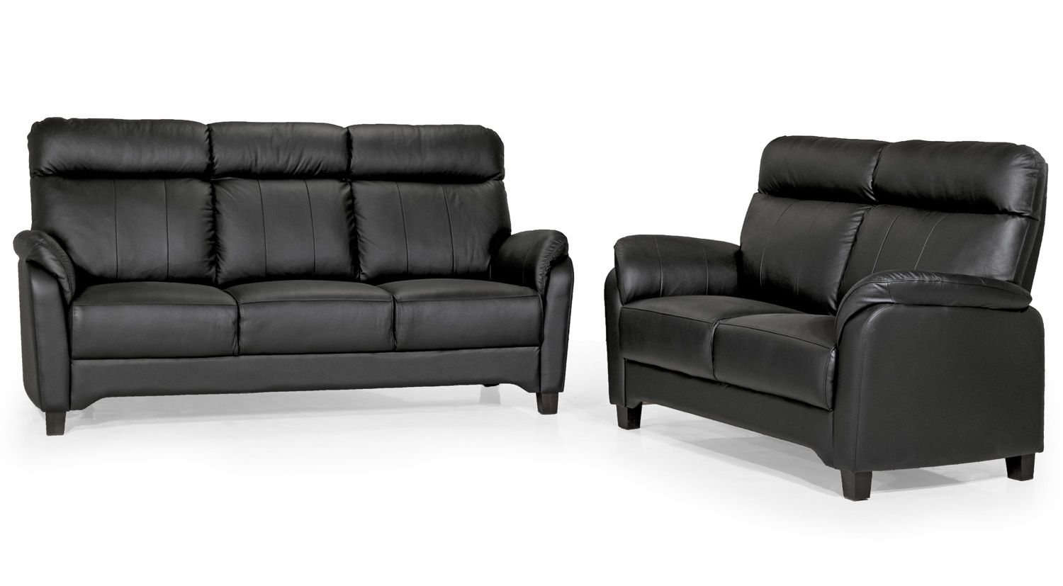 Musta kotimainen nahkasohvakalusto Flamingo