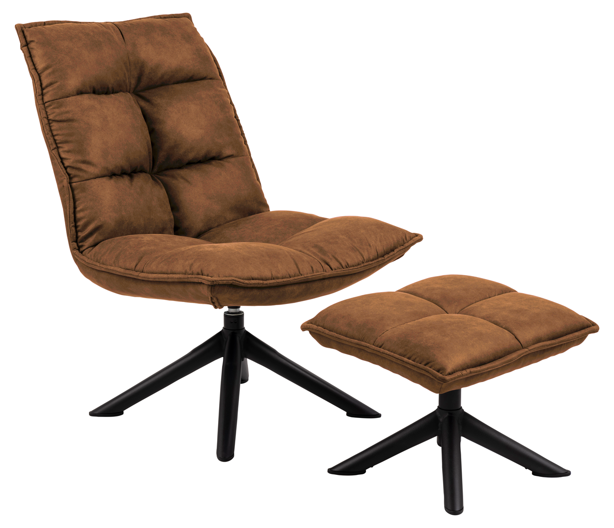 Konjakinruskea Flow-lepotuoi rahilla, musta pyörivä ristikkojalka