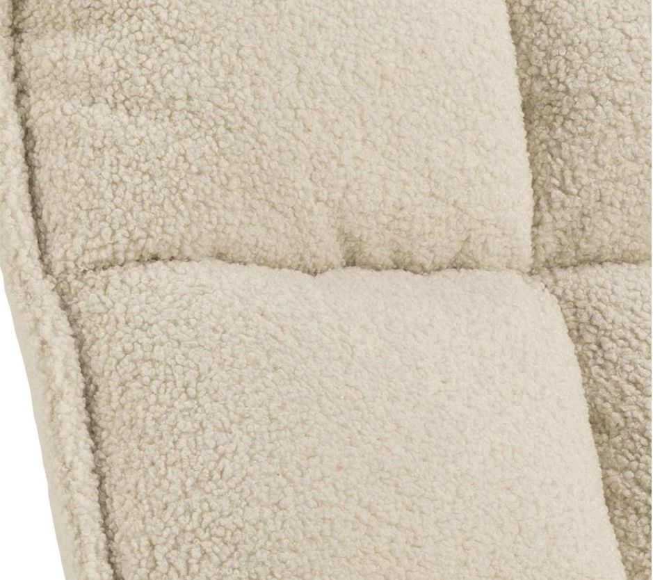 Flow lepotuoli pyörivä, vaalea teddykangas