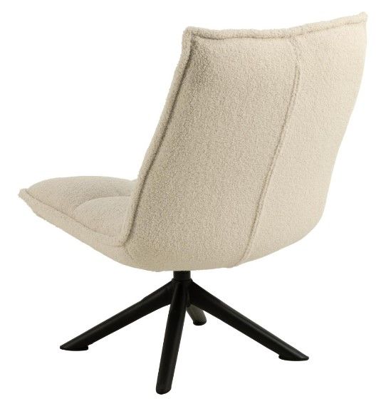 Flow lepotuoli pyörivä, vaalea teddykangas