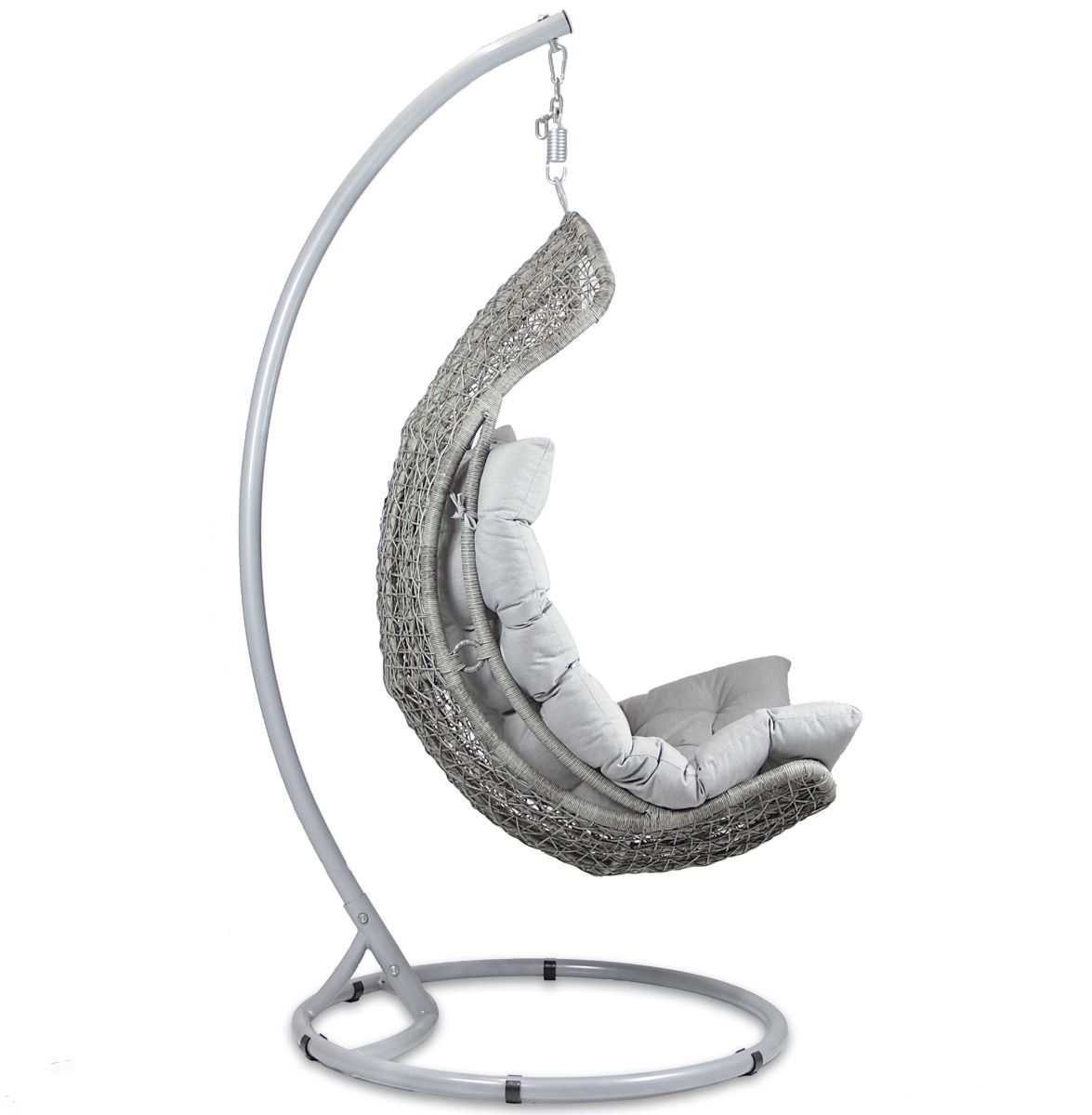 Riipputuoli terassille harmaana ja teline