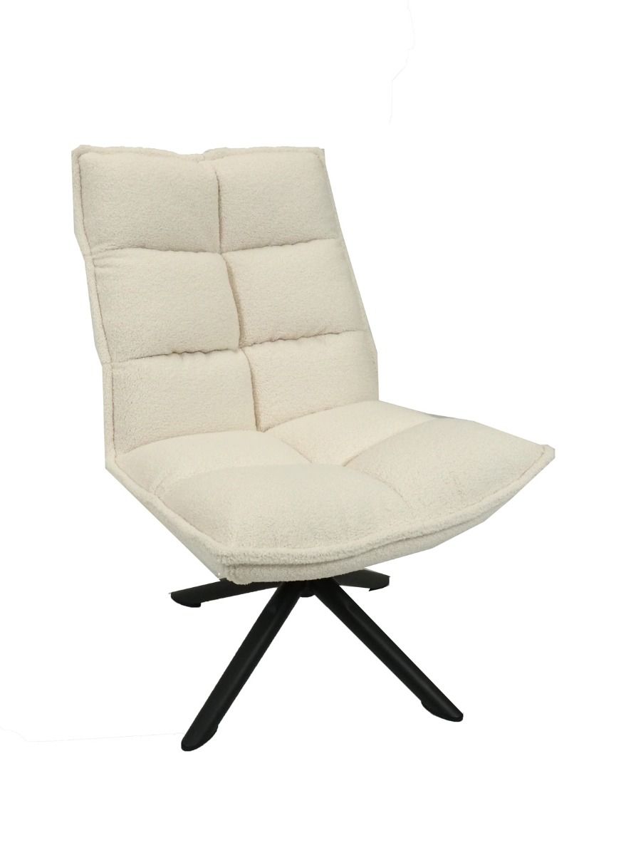 Flow lepotuoli pyörivä, vaalea teddykangas