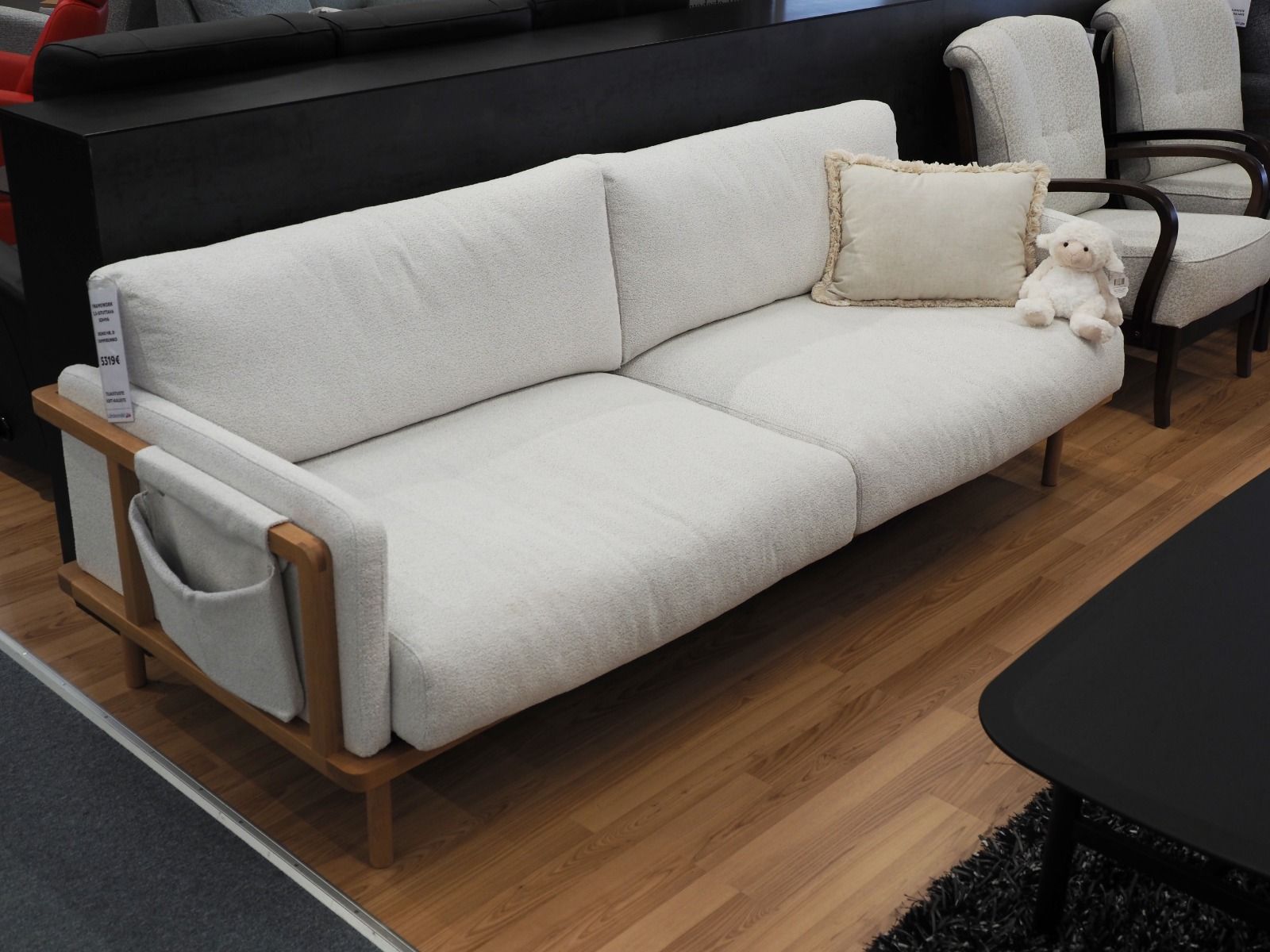 Soft Framework-sohva 3,5-istuttava, vaalea/tammirunko
