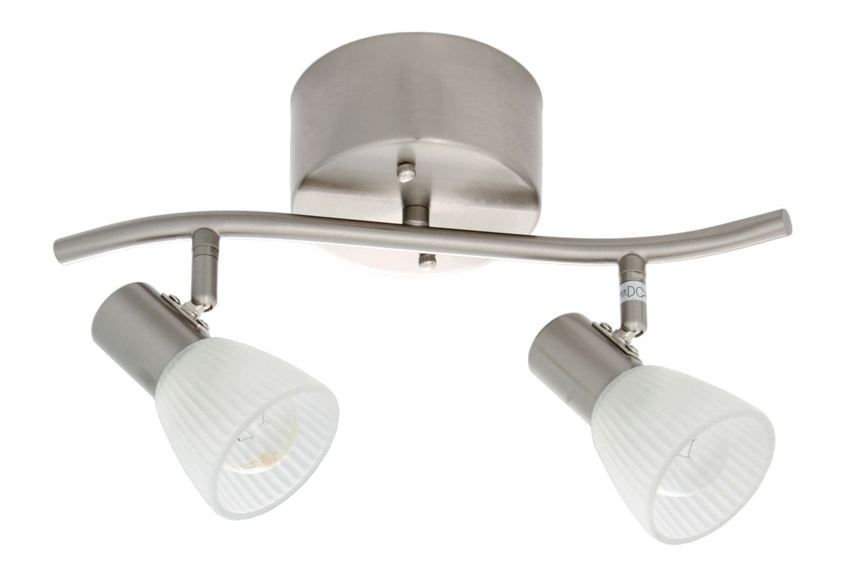 Gamma-2 kohdevalaisin on ajattoman tyylikäs yhdistelmä satin kromista runkoa ja kohokuvioitua lasia.