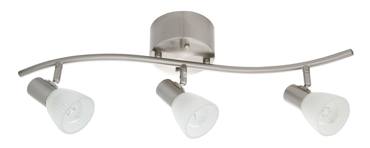 Gamma-3 kohdevalaisin on ajattoman tyylikäs yhdistelmä satin kromista runkoa ja kohokuvioitua lasia.