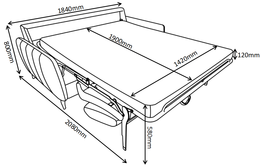 Salla vuodesohva 140 cm vuoteella