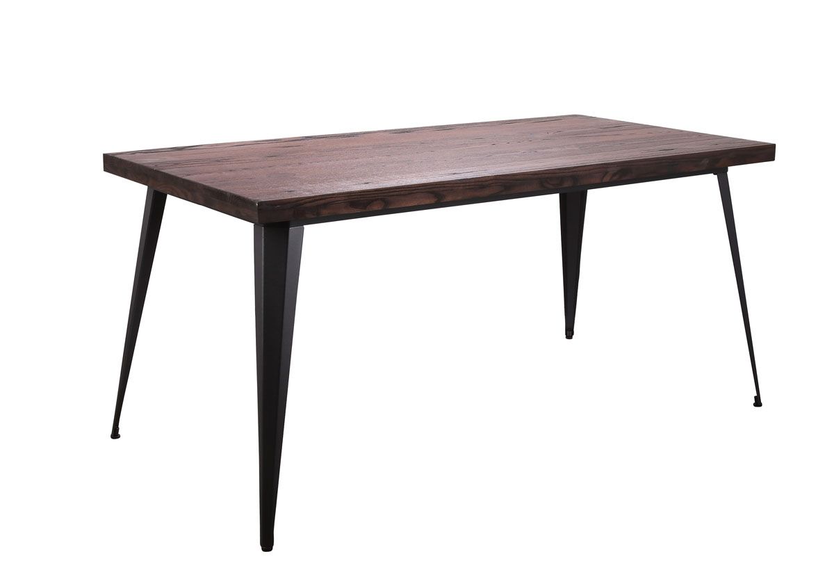 General peltipöytä mustalla rungolla ja ruskealla javala-kannella 80x160cm