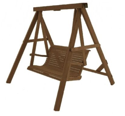 Grön puutarhakeinu puinen, tummanruskea