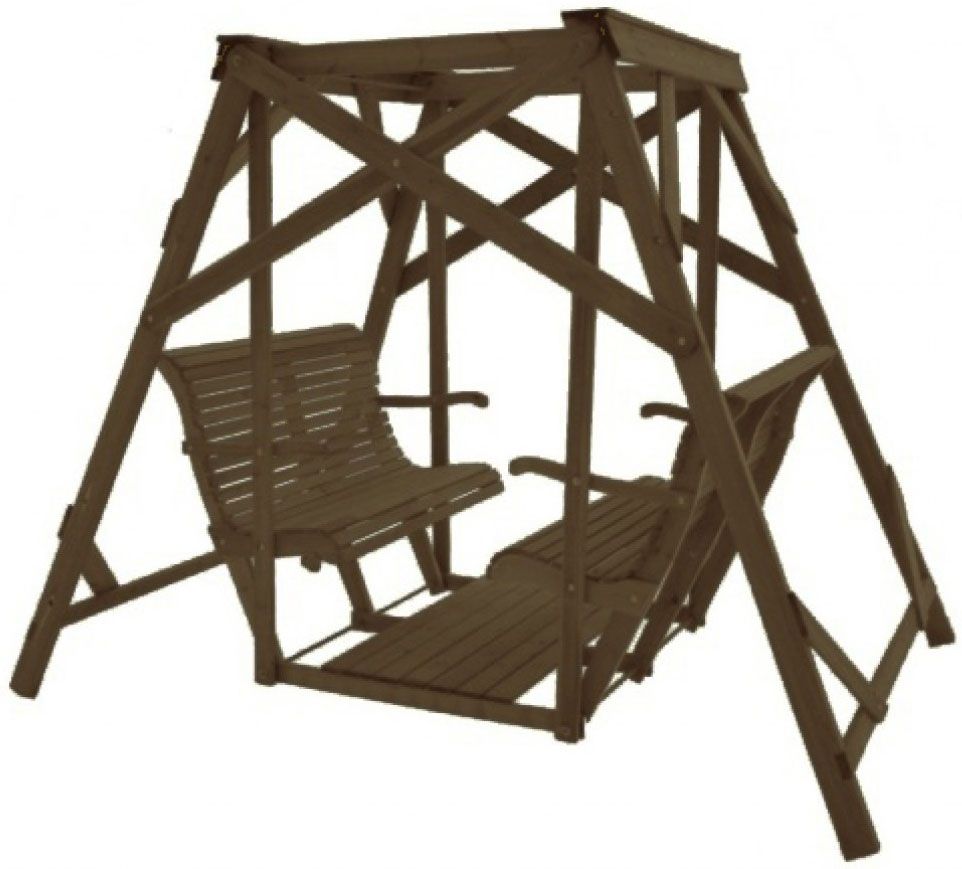 Grön puutarhakeinu vastakkain istuttava, tummanruskea