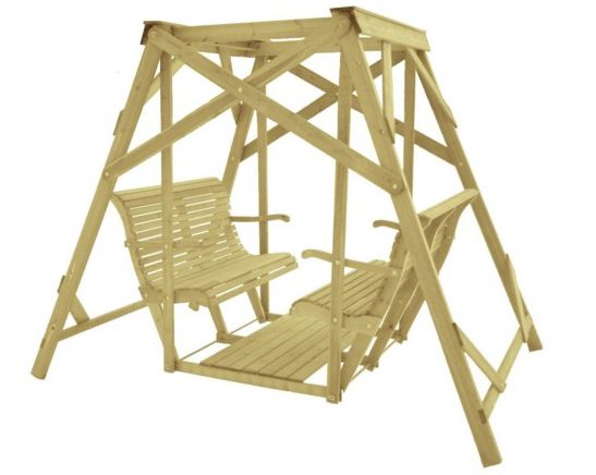 Grön puutarhakeinu vastakkain istuttava, puinen