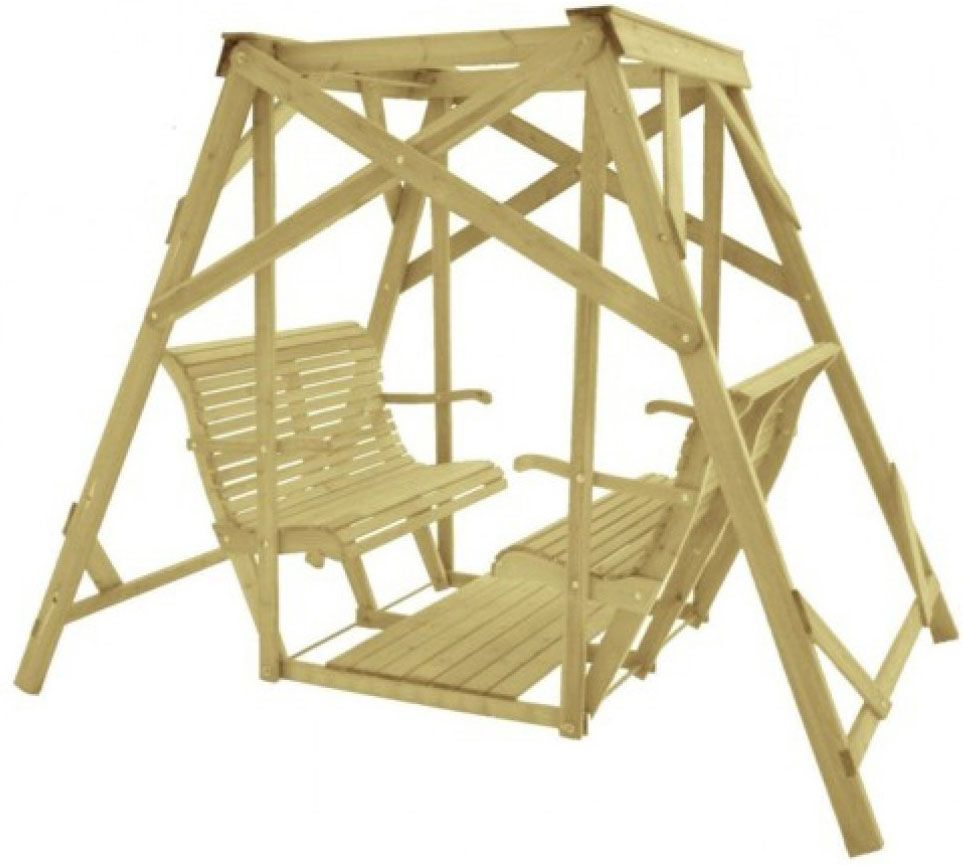 Grön puutarhakeinu vastakkain istuttava, puinen