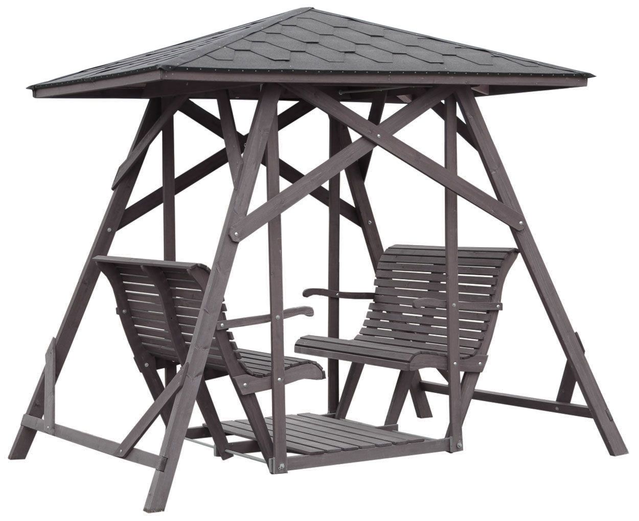 Grön puutarhakeinu vastakkain istuttava, kelonharmaa, katolla