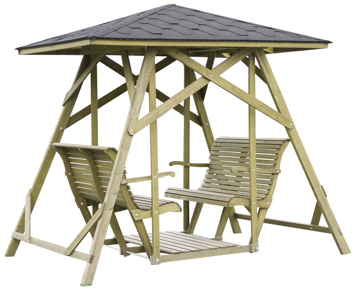 Grön puutarhakeinu vastakkain istuttava, katolla