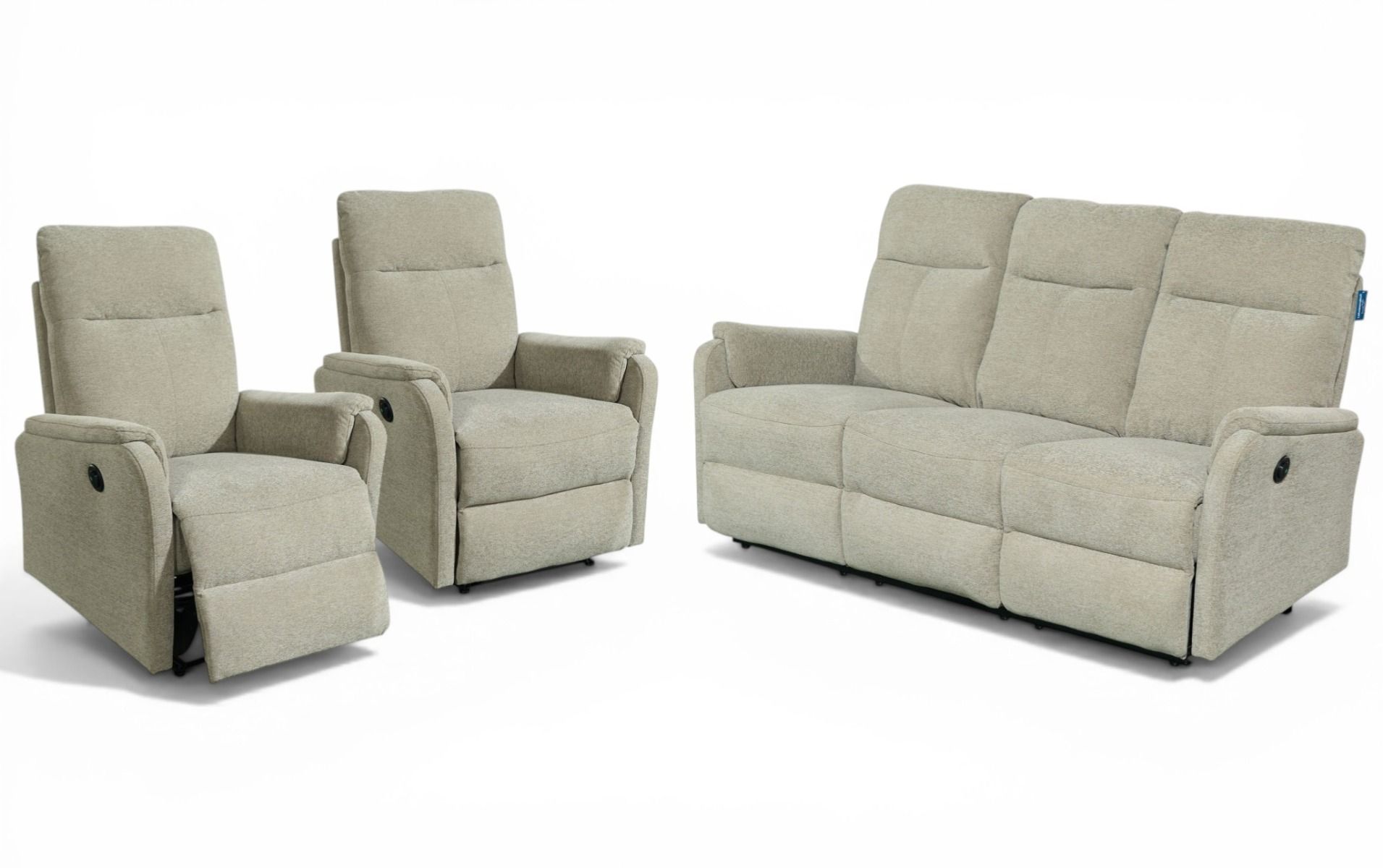 Liverpool 3+1+1 sohvakalusto beige sähkömekanismit