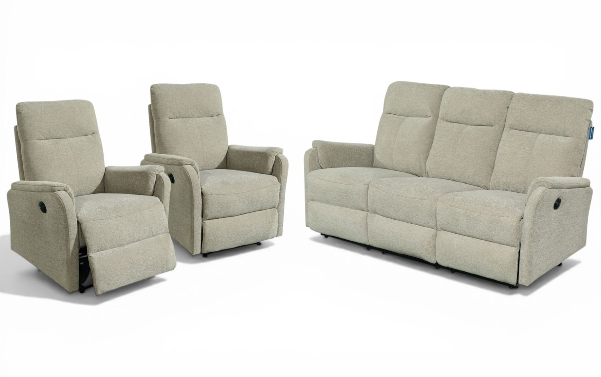 Liverpool 3+1+1 sohvakalusto beige sähkömekanismit