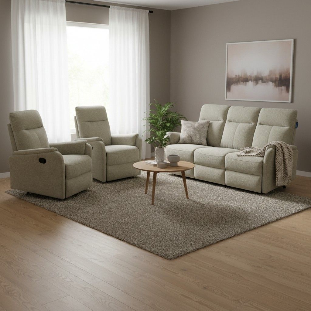 3+1+1 sohvakalusto vaalea beige