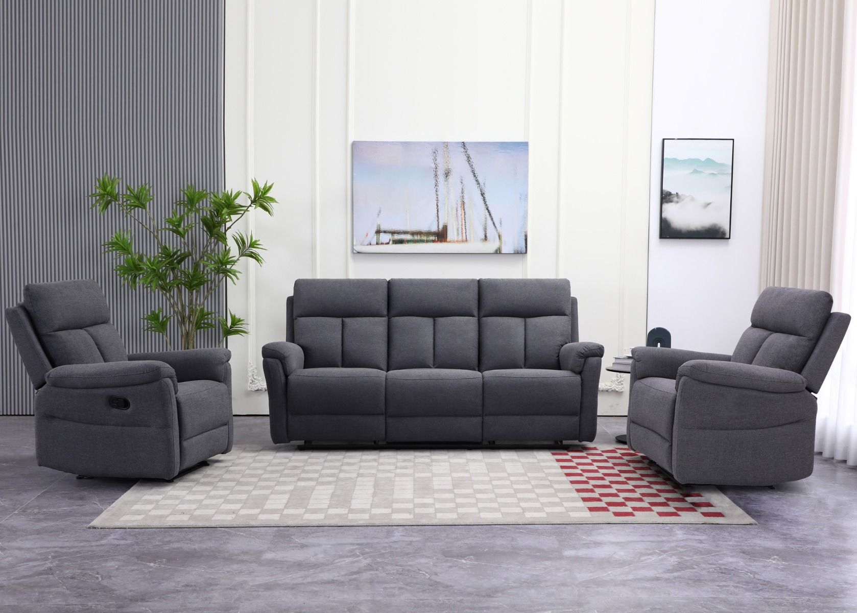 Grand 3+1+1 sohvakalusto mekanismeilla, tummanharmaa