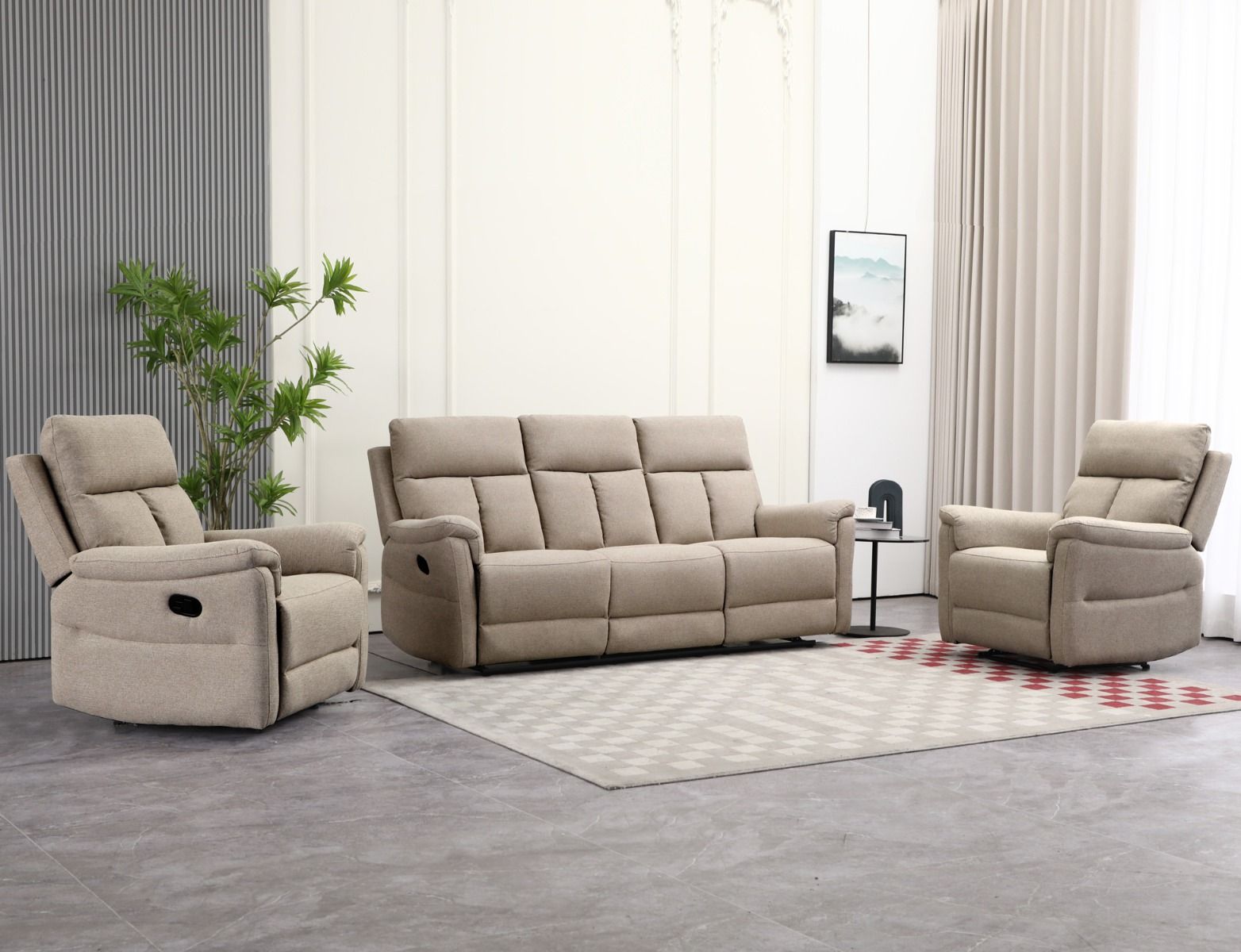 Grand 3+1+1 sohvakalusto mekanismeilla, beige