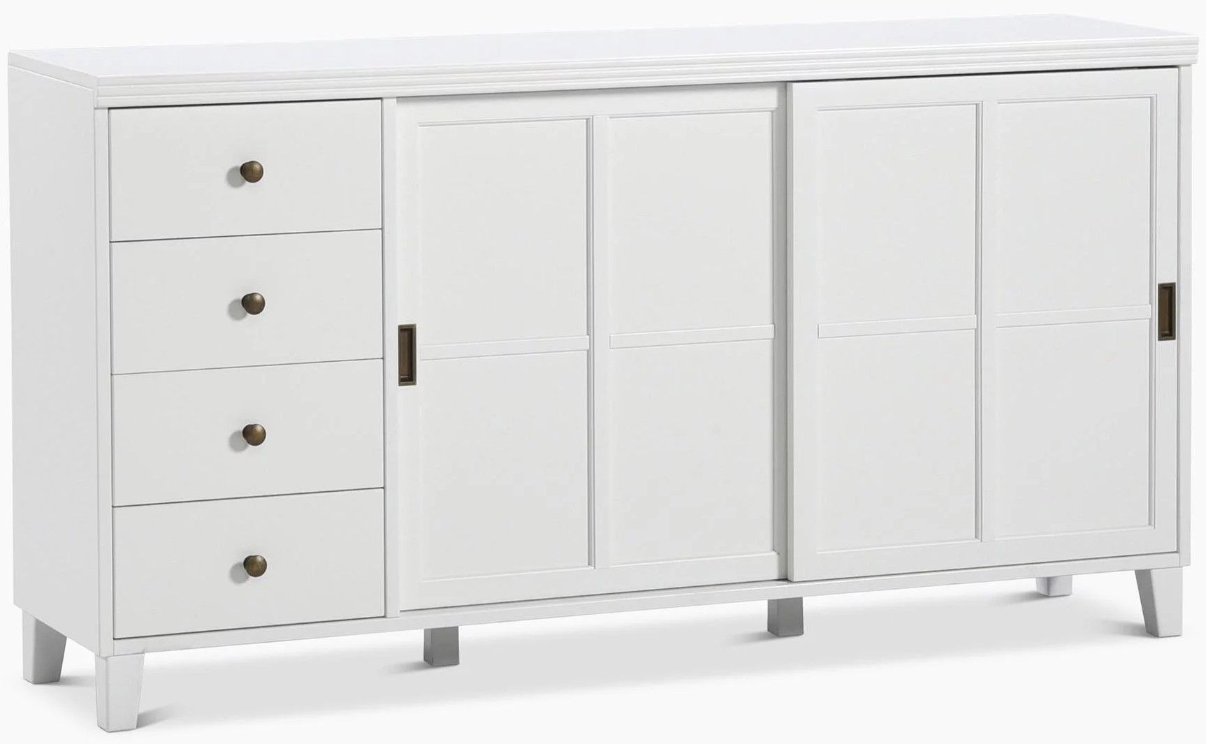 Valkoinen Gustav senkki umpinaisilla liukuovilla