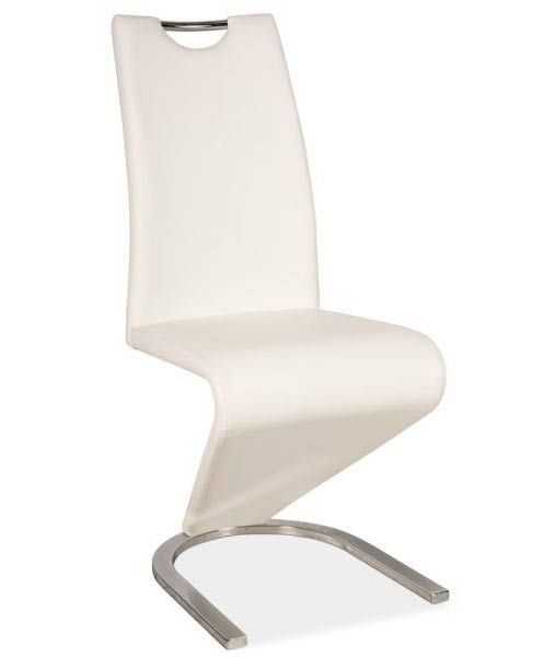 Moderni ruokapöydän tuoli valkoinen/kromi