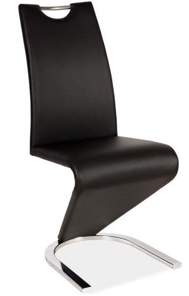 Moderni H090 ruokapöydän tuoli mustaa keinonahkaa