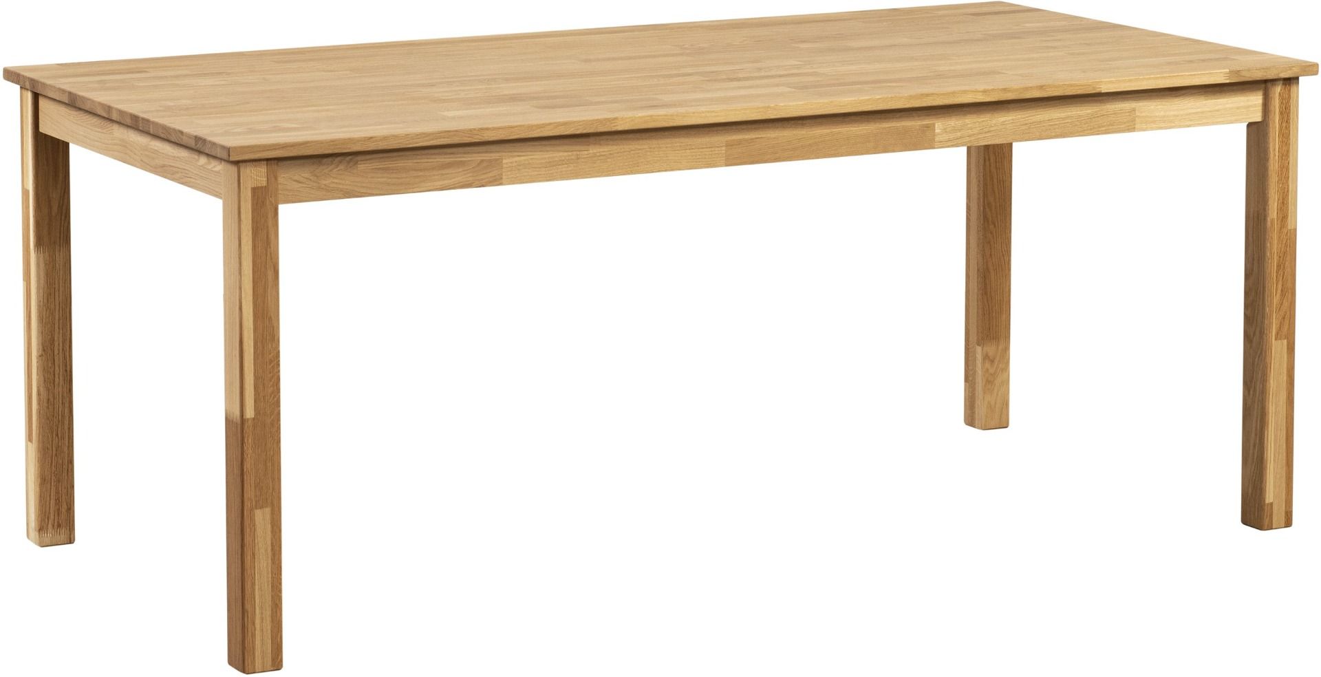 Kuudenhengen massiivitammesta valmistettu ruokapöytä, luonnonväri.