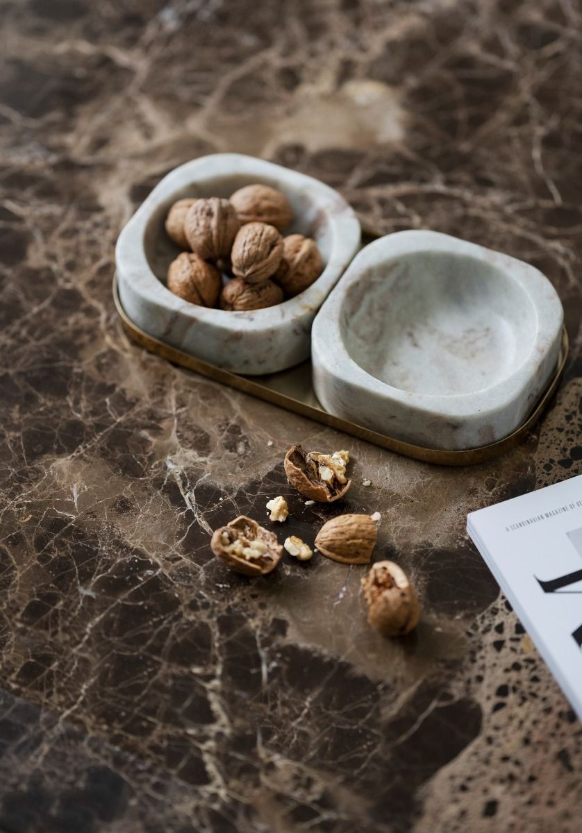 Rowico Hammond sohvapöytä 135x62cm, ruskea marmori/ruskea