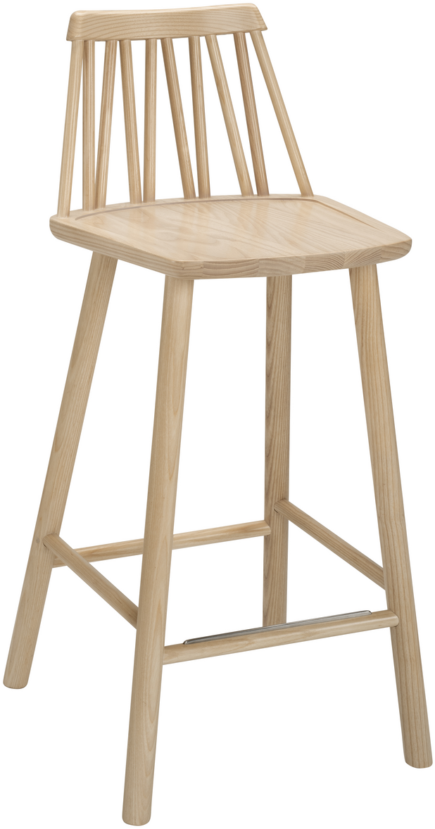 Hans K ZigZag baarituoli 63cm, valkoöljytty tammi