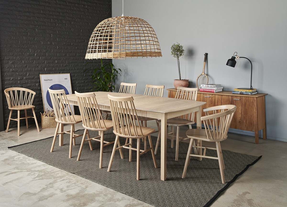 Hans K ZigZag ruokapöytä 120cm, valkoöljytty tammi