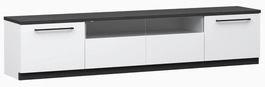 Havi TV-taso 180cm 2-ovella ja lasilaatikoilla, eri värejä