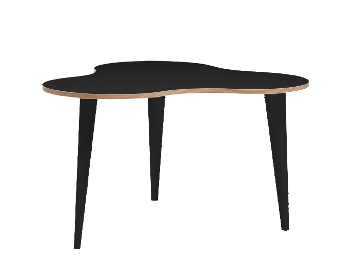 Hiipakka Luna sohvapöytä musta/tammireuna, mustat puujalat