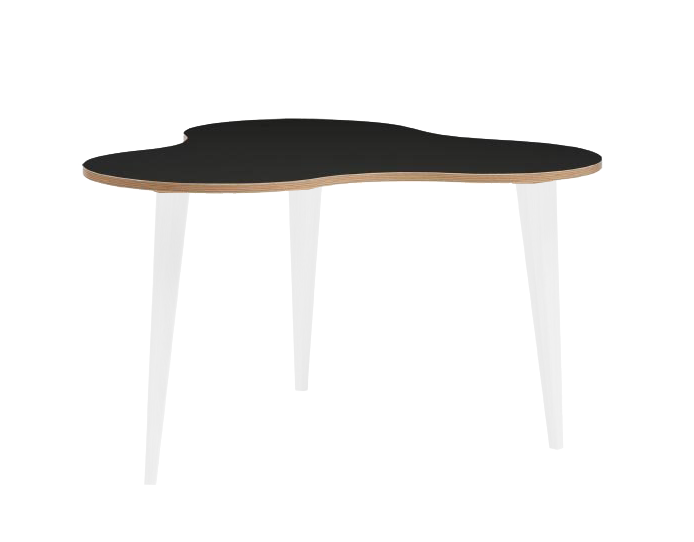 Hiipakka Luna sohvapöytä musta/tammireuna, valkoiset puujalat