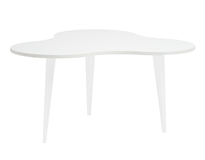 Hiipakka Luna sohvapöytä valkoinen, valkoiset puujalat