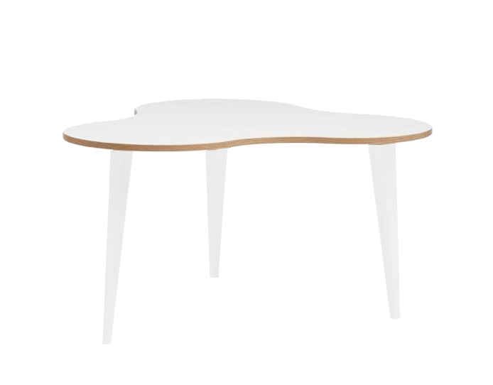 Hiipakka Luna sohvapöytä valk/tammireuna, valkoiset puujalat