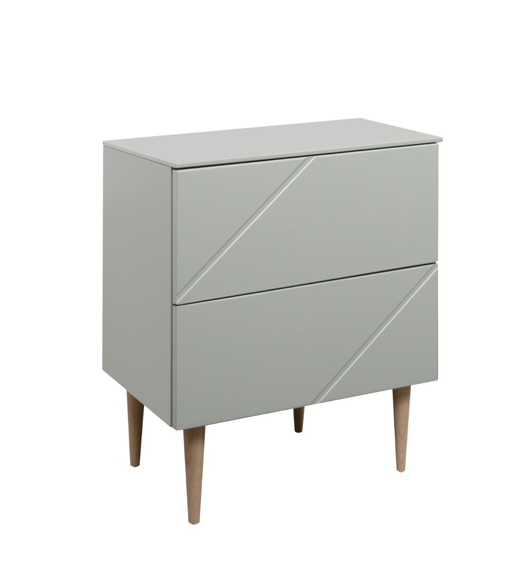 Hiipakka vilja yöpöytä 50cm 2 laatikolla, vihreä