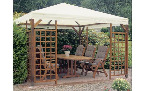 Hov paviljongin varakatto, eri värejä ja kokoja