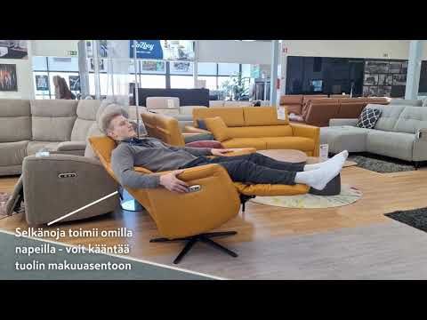 Quatro TV-tuoli sähkötoiminen, keltainen nahka