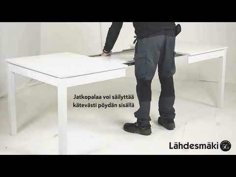 Vilja jatkopöytä 140-180x90, pähkinä-valkoinen